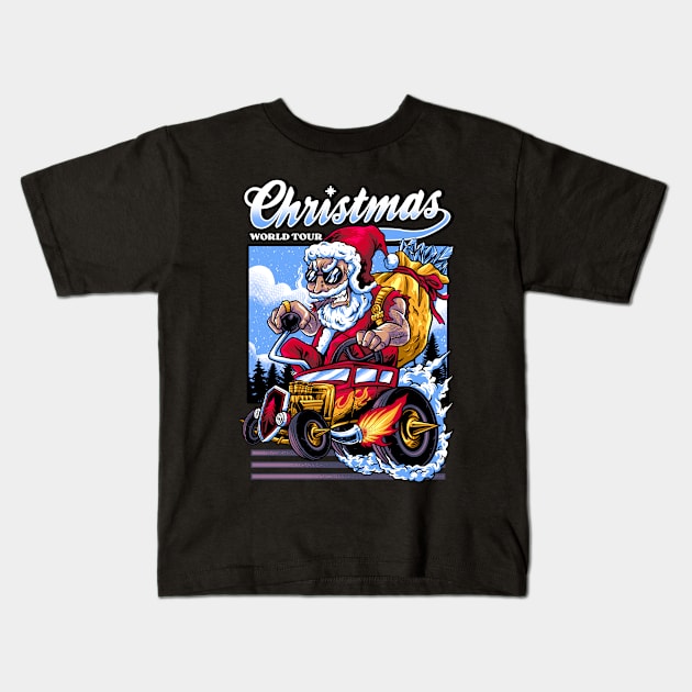 santa rider Kids T-Shirt by spoilerinc